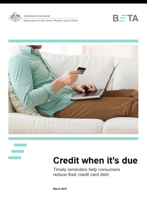 Image of front page of report - reads 'Credit when it's due'