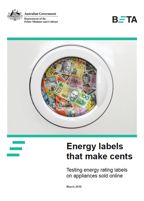 Energy labels that make cents: Testing energy rating labels on appliances sold online (March 2018)
